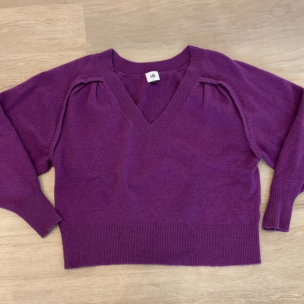 Cabi Purple V-Neck Women's Sweater